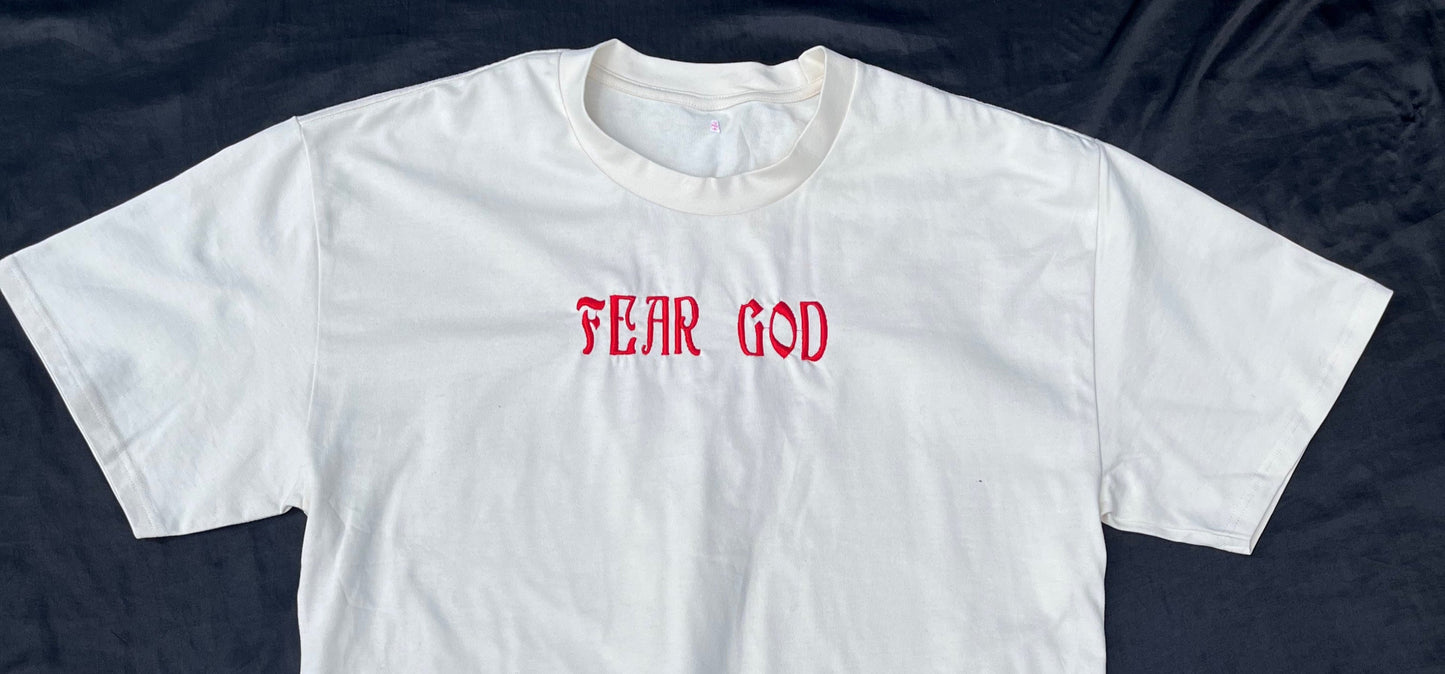 Fear God Heavyweight Tee cream & red