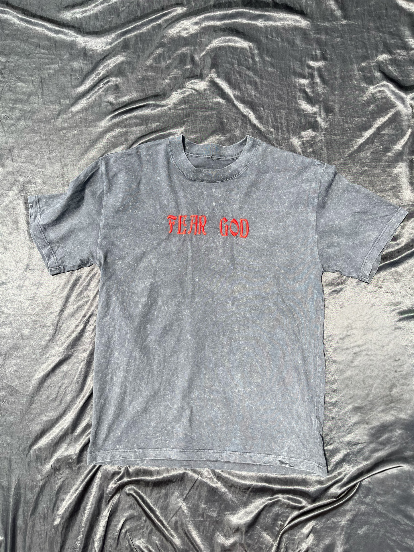Fear God heavyweight Tee stone & red